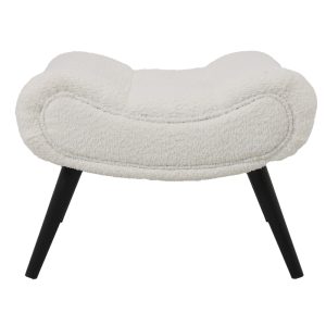 110 000082 2 3 Silla pakoworld stool - footstool white boucle fabric 68x58x40cmIndoor furniture > Stools