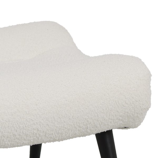 110 000082 3 3 Silla pakoworld stool - footstool white boucle fabric 68x58x40cmIndoor furniture > Stools