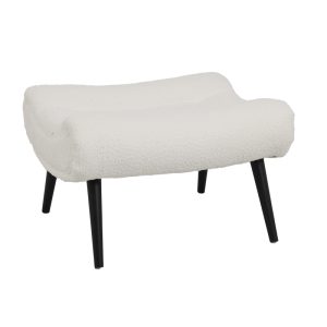110 000095 3 3 Silla pakoworld boucle fabric armchair with footstool in white color 97x80x100cmIndoor furniture > Living room armchairs