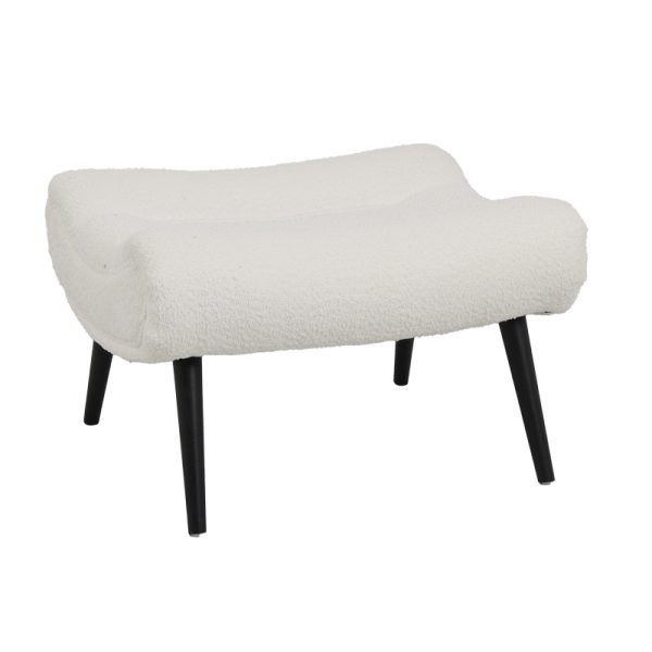 110 000095 3 3 Silla pakoworld boucle fabric armchair with footstool in white color 97x80x100cmIndoor furniture > Living room armchairs