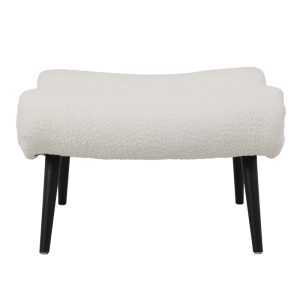 110 000095 4 3 Silla pakoworld boucle fabric armchair with footstool in white color 97x80x100cmIndoor furniture > Living room armchairs