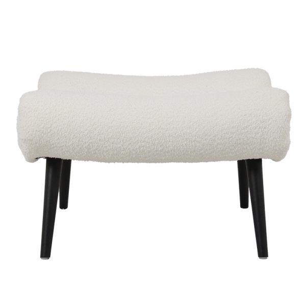 110 000095 4 3 Silla pakoworld boucle fabric armchair with footstool in white color 97x80x100cmIndoor furniture > Living room armchairs