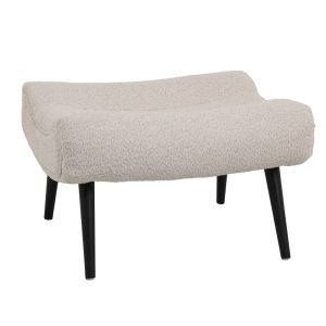 110 000097 4 3 Silla pakoworld boucle fabric armchair with footstool in beige color 97x80x100cmIndoor furniture > Living room armchairs