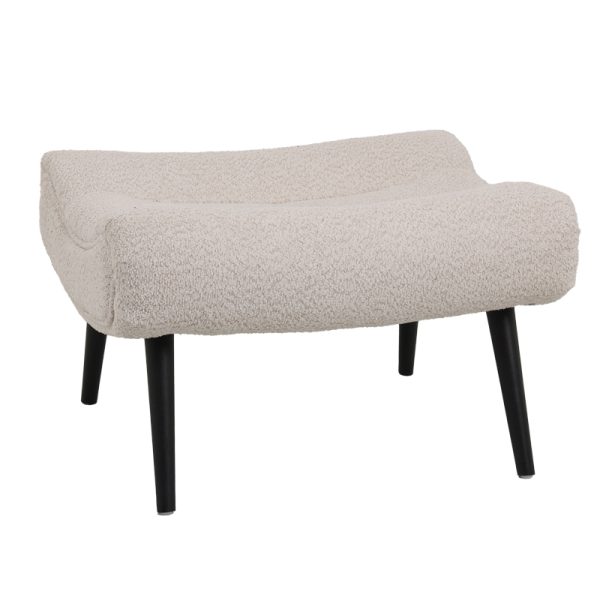 110 000097 4 3 Silla pakoworld boucle fabric armchair with footstool in beige color 97x80x100cmIndoor furniture > Living room armchairs