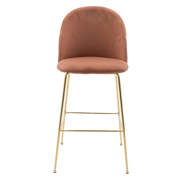 112 000020 3 2 Stool bar Ruth pakoworld metal golden gloss with roten apple velvetEASTER OFFERS