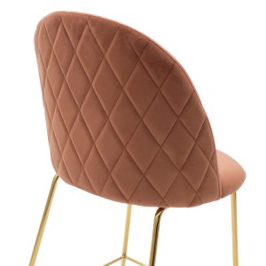 112 000020 4 2 Stool bar Ruth pakoworld metal golden gloss with roten apple velvetEASTER OFFERS