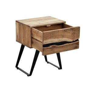 113 000019 2 5 Nightstand Imena pakoworld solid wood 4cm natural-black 45x35x56cmBOHO CHIC > Other Furnishings