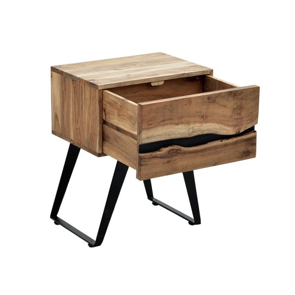 113 000019 2 5 Nightstand Imena pakoworld solid wood 4cm natural-black 45x35x56cmBOHO CHIC > Other Furnishings
