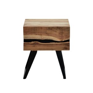 113 000019 3 5 Nightstand Imena pakoworld solid wood 4cm natural-black 45x35x56cmBOHO CHIC > Other Furnishings