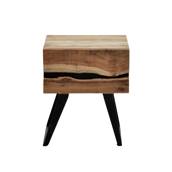 113 000019 3 5 Nightstand Imena pakoworld solid wood 4cm natural-black 45x35x56cmBOHO CHIC > Other Furnishings