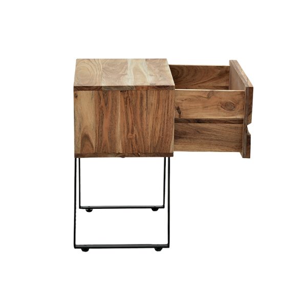 113 000019 4 5 Nightstand Imena pakoworld solid wood 4cm natural-black 45x35x56cmBOHO CHIC > Other Furnishings