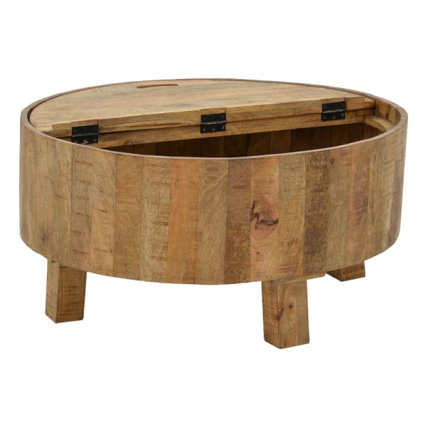 113 000035 2 6 Storage coffee table Darian pakoworld solid mango wood natural D90x45cmBOHO CHIC > Coffee Tables