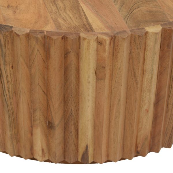 113 000045 2 3 Drump pakoworld coffee table solid acacia wood in natural shade D90x39cmBOHO CHIC > Coffee Tables
