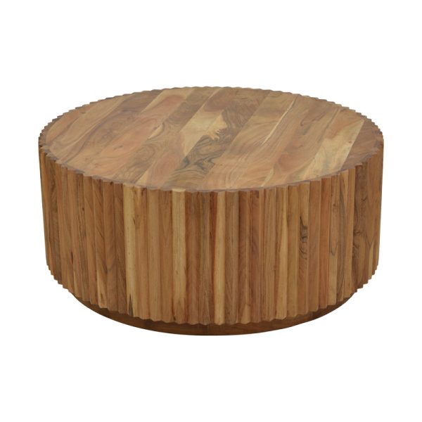 113 000045 5 Drump pakoworld coffee table solid acacia wood in natural shade D90x39cmBOHO CHIC > Coffee Tables