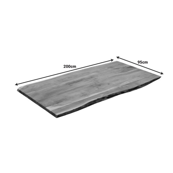 113 000046 4 3 Table top Emilio pakoworld solid acacia wood in natural shade 200x95x3.6cmBOHO CHIC > Dining Tables