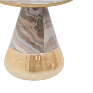 115 003178 2 2 Coffe table Boundar Inart grey-gold metal-glass D50x49cmIndoor furniture > Coffee tables