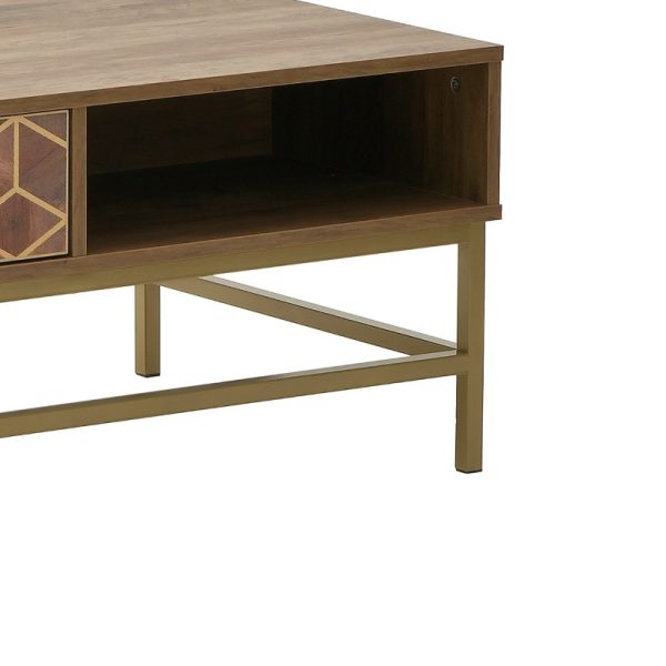 115 003188 2 2 Coffee table Brilo Inart brown-gold wood 101x59x43cmIndoor furniture > Coffee tables