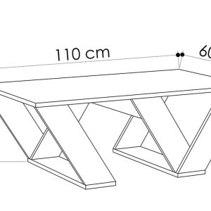 119 000648 2 6 Coffee table Pipra pakoworld in white colour 110x60x40Indoor furniture > Coffee tables
