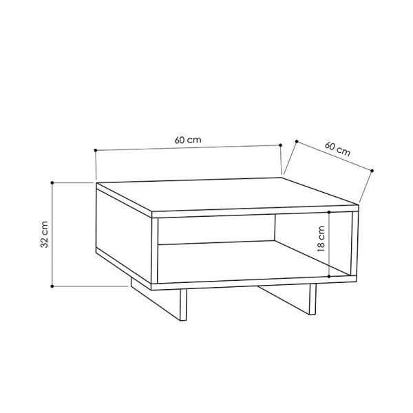 119 000728 2 7 Coffee Table Hola pakoworld in oak - antracite color 60x60x32cmIndoor furniture > Coffee tables