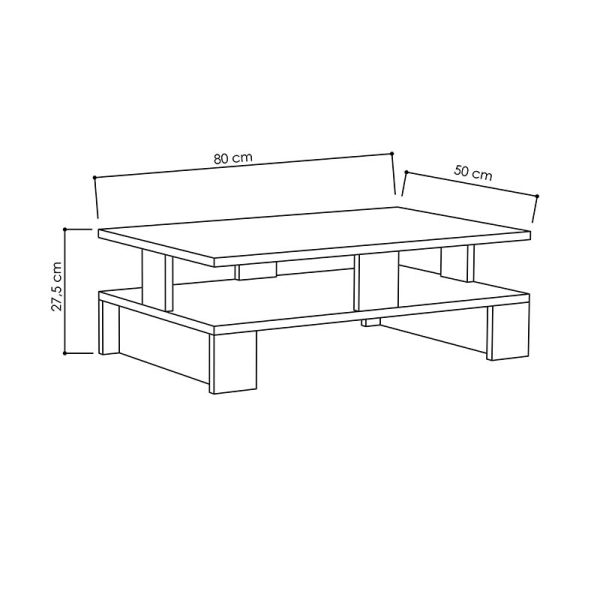 119 000759 2 4 Coffee Table Mansu pakoworld in oak color 80x50x27,5cmIndoor furniture > Coffee tables