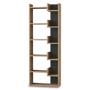 119 000770 4 Bookcase Oppa pakoworld bookcase dark oak - antracite 61x22x162cmIndoor furniture > Bookshelves