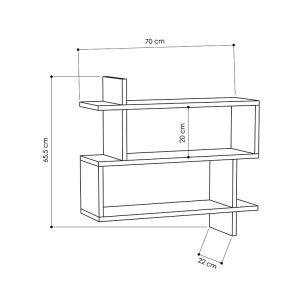 119 000773 2 10 Wall shelf Paralel pakoworld white Color 70x22x65,5cmIndoor furniture > Wall shelves