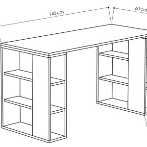 119 000797 2 3 Working Table Colmar pakoworld in white - dark oak 140x60x75cmOffice furniture > Working desk
