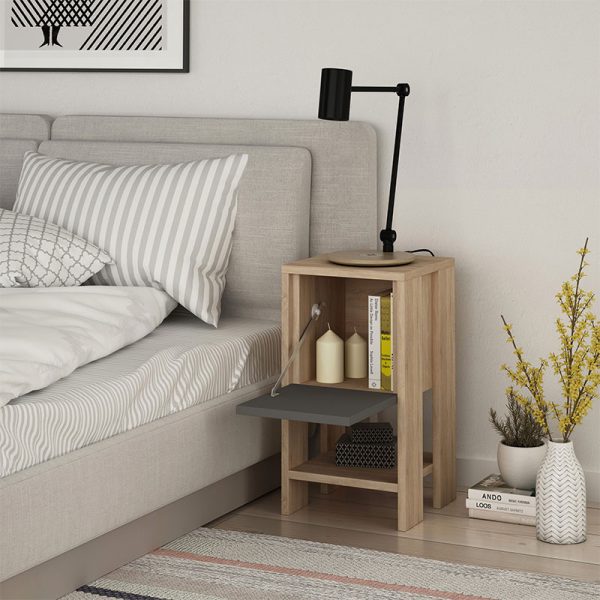 119 000998 2 9 Nightstand Ema pakoworld anthracite color 30x30x55cmIndoor furniture > Bedside tables