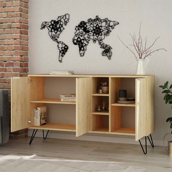119 001058 2 3 Buffet Clara pakoworld in light oak 142x35.5x83cmIndoor furniture > Buffets