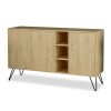 119 001058 5 Wall shelf Azira pakoworld metal in black-oak color 60x13x60cmEASTER OFFERS