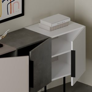 119 001109 4 5 Buffet Estella pakoworld gray antique-mocha-white 150x42x79.5cmIndoor furniture > Buffets