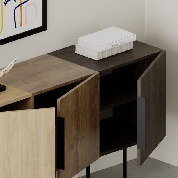 119 001110 4 7 Buffet Estella pakoworld natural-walnut 150x42x79.5cmIndoor furniture > Buffets