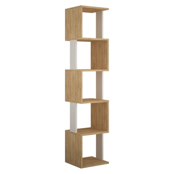 119 001120 7 Bookcase - Column Piri pakoworld natural-white 35x30x161cmIndoor furniture > Bookshelves