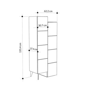 119 001122 4 3 Multipurpose cabinet Romane cabinet pakoworld white 62.2x37.4x155.4cmIndoor furniture > Shoe storage cabinet & cupboards