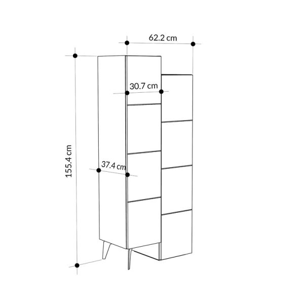 119 001122 4 3 Multipurpose cabinet Romane cabinet pakoworld white 62.2x37.4x155.4cmIndoor furniture > Shoe storage cabinet & cupboards