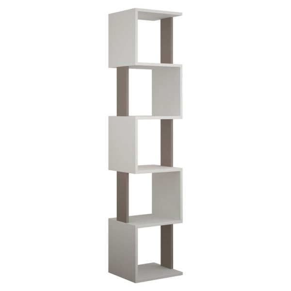 119 001124 7 Bookcase - Column Piri pakoworld white-mocha 35x30x161cmIndoor furniture > Bookshelves