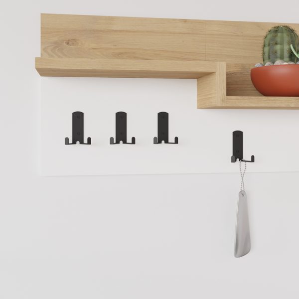 119 001213 2 2 Wall hanger Harm pakoworld oak-white melamine 65x15x31cmIndoor furniture > Entrance furniture