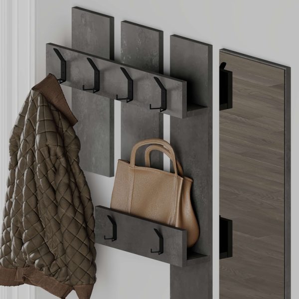 119 001221 3 2 Entrance furniture Vesty pakoworld melamine in retro grey color 100x30x61cmIndoor furniture > Entrance furniture