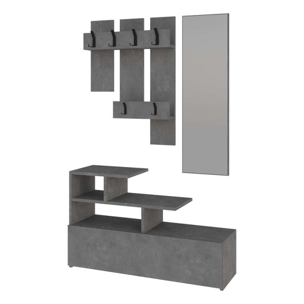 119 001221 5 Entrance furniture Vesty pakoworld melamine in retro grey color 100x30x61cmIndoor furniture > Entrance furniture