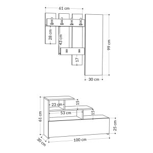 119 001222 3 7 Entrance furniture Vesty pakoworld melamine in natural color 100x30x61cmIndoor furniture > Entrance furniture