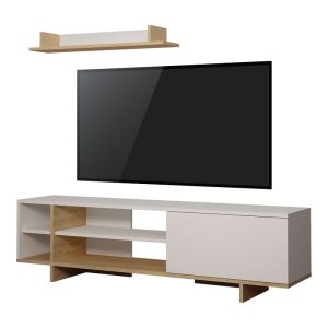 119 001227 5 Tv unit Saloon pakoworld in white-oak color 160x35.5x44cmIndoor furniture > Living room sets