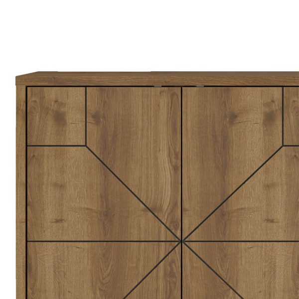119 001230 4 3 Buffet Dune pakoworld in walnut color 123x35x77.4cmIndoor furniture > Buffets