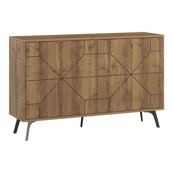 119 001230 6 Buffet Dune pakoworld in walnut color 123x35x77.4cmIndoor furniture > Buffets
