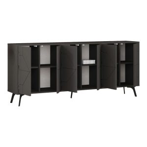 119 001231 3 5 Buffet Dune pakoworld in dark grey color 181x35x77.4cmIndoor furniture > Buffets
