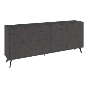 119 001231 8 Buffet Dune pakoworld in dark grey color 181x35x77.4cmIndoor furniture > Buffets