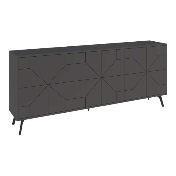 119 001231 8 Buffet Dune pakoworld in dark grey color 181x35x77.4cmIndoor furniture > Buffets