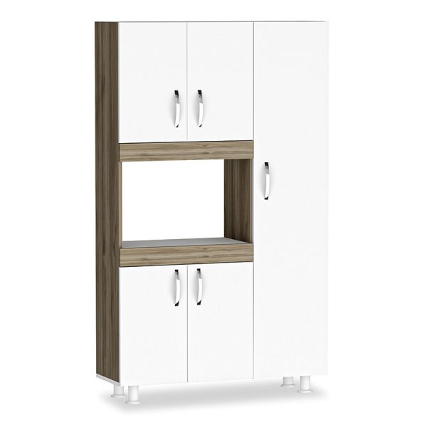 120 000003 10 Kitchen cabinets Defne pakoworld in white-walnut color 89x37.5x160cmIndoor furniture > Home organization