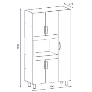 120 000003 4 7 Kitchen cabinets Defne pakoworld in white-walnut color 89x37.5x160cmIndoor furniture > Home organization