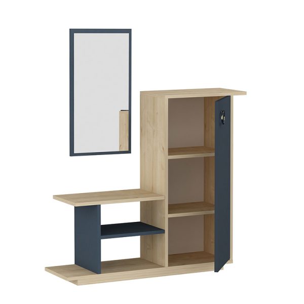 120 000006 4 5 Entrance furniture with mirror Ceel pakoworld in white-walnut color 80x29.5x90cmIndoor furniture > Entrance furniture