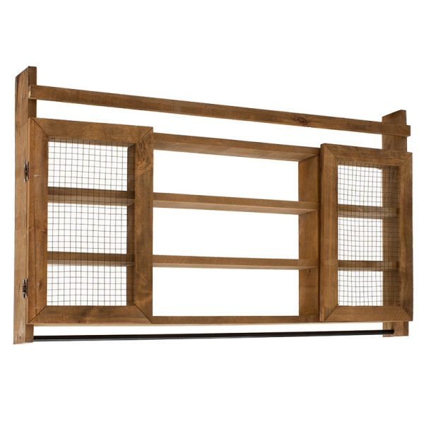 120 000055 11 Wall shelf kitchen unit Puro pakoworld in walnut color 100x9x60cmIndoor furniture > Home organization > Kitchen > Shelves